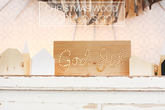 Christmas Wood Light Up Sign