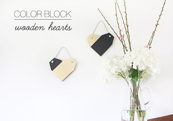 Color Block Wooden Hearts 1