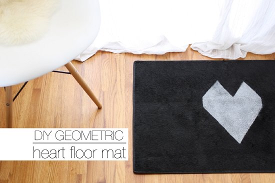DIY Geometric Heart Floor Mat