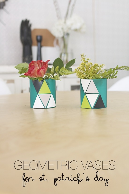 Geometric Vases for St. Patrick’s Day