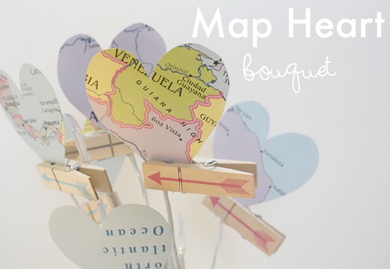Map Heart Bouquet 1