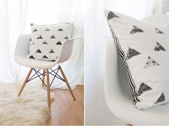DIY Triangle Stamped Pillow