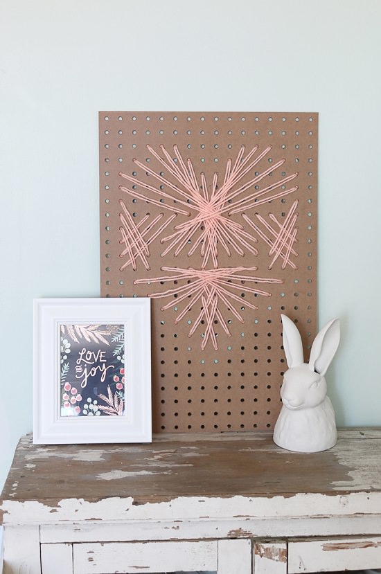 Modern Pegboard Cross Stiched Heart 1