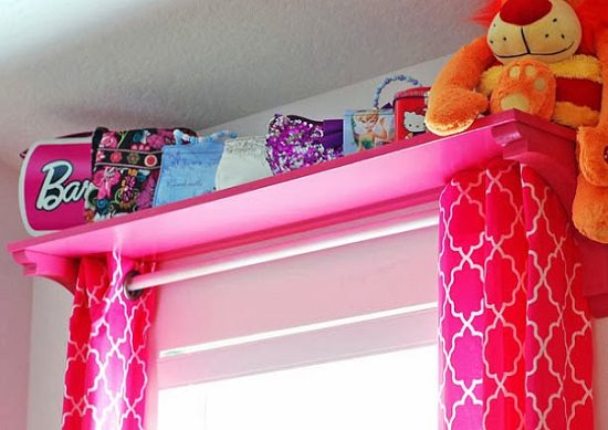 Easy Curtain Rod Shelf