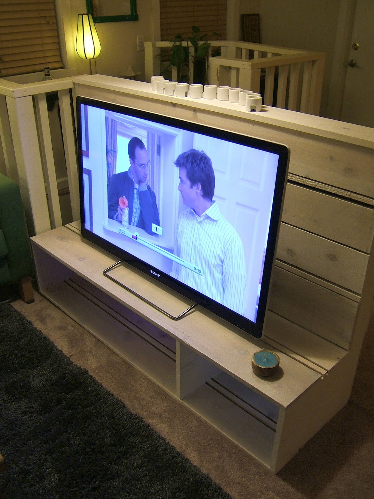 DIY TV Stand with Cubbies