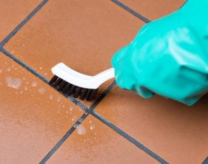 hydrogen peroxide to clean floor tile grout