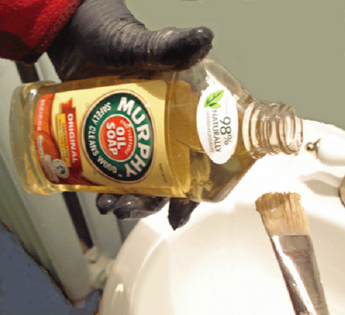 Cleaning Paint Brushes with Murphy's Oil Soap