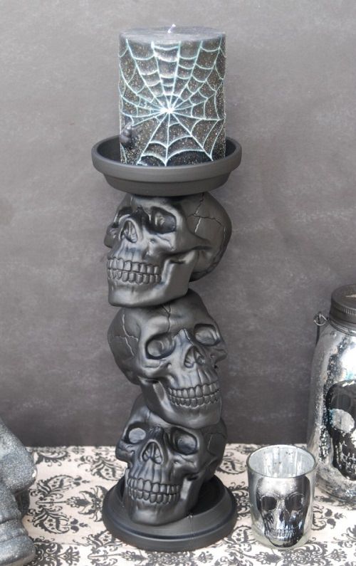 DIY Skull Candle Holder