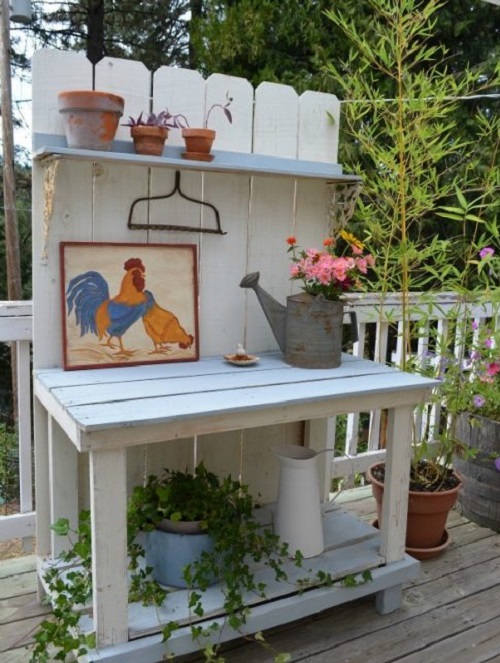 Fence Board Potting Bench