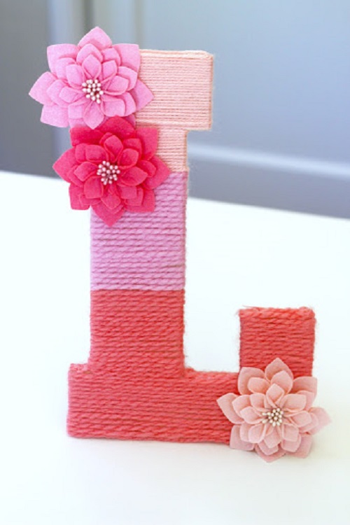 Yarn Wrapped Ombre Monogrammed Letter