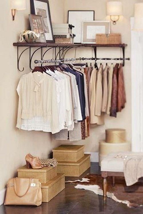 Hang a Clothes Rack in the Corner