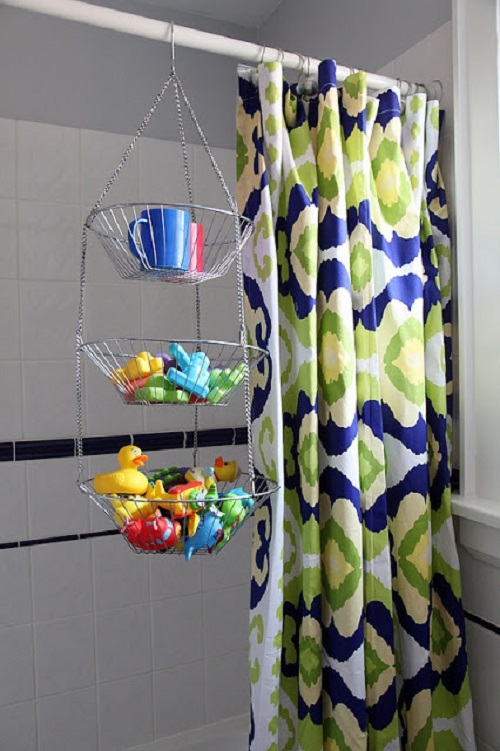Hang a Tiered Basket in Your Shower