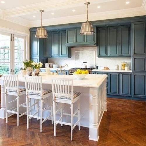 Midtone Blue Cabinets