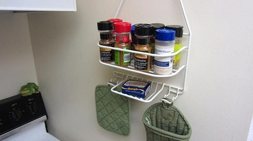 Repurpose a Shower Caddy Into a Kitchen Spice Rack