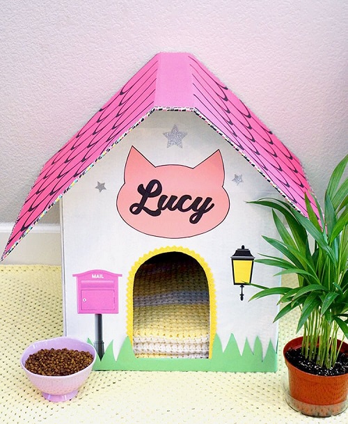 Homemade Cardboard Cat House Ideas