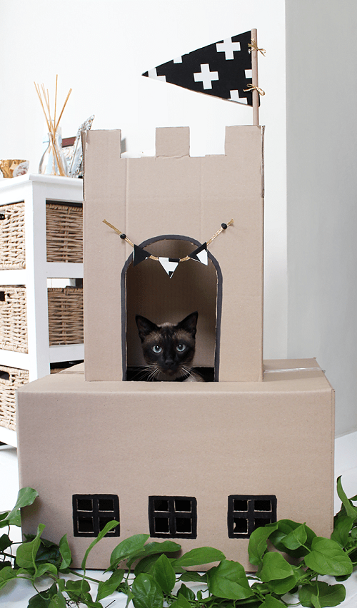 Homemade Cardboard Cat House Ideas 2