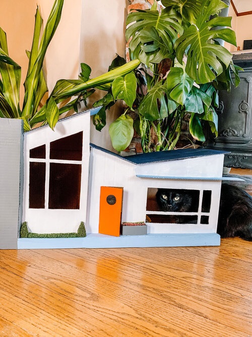 Homemade Cardboard Cat House Ideas 10