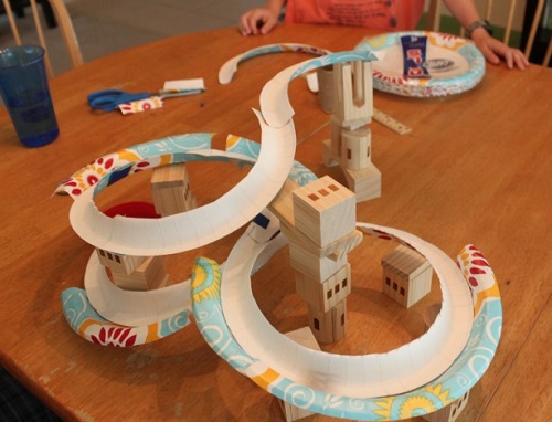 Paper Plate Marble Track