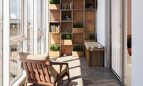 A Balcony Library with Reading Nook