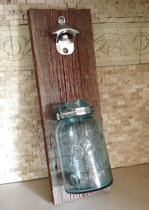 Barnwood Mason Jar Bottle Opener