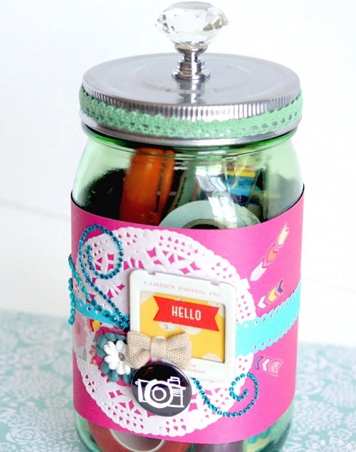 Christmas Gift in a Jar for Scrapbookers