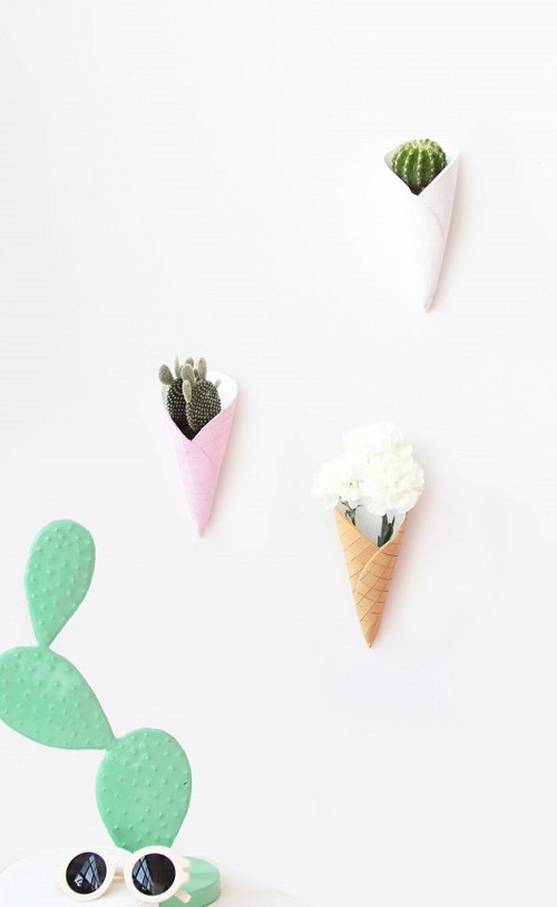 DIY Ice Cream Cone Planters 5