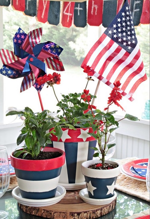 4th of July Pots