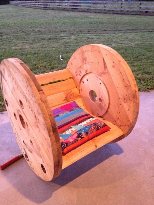 DIY Cable Drum Rocking Chair