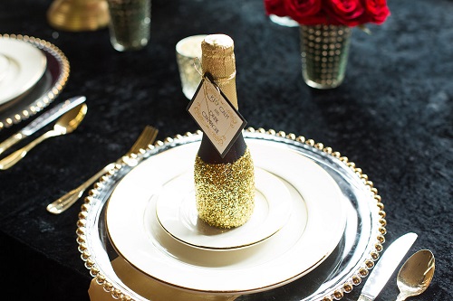 Glitter Dipped Champagne Favors