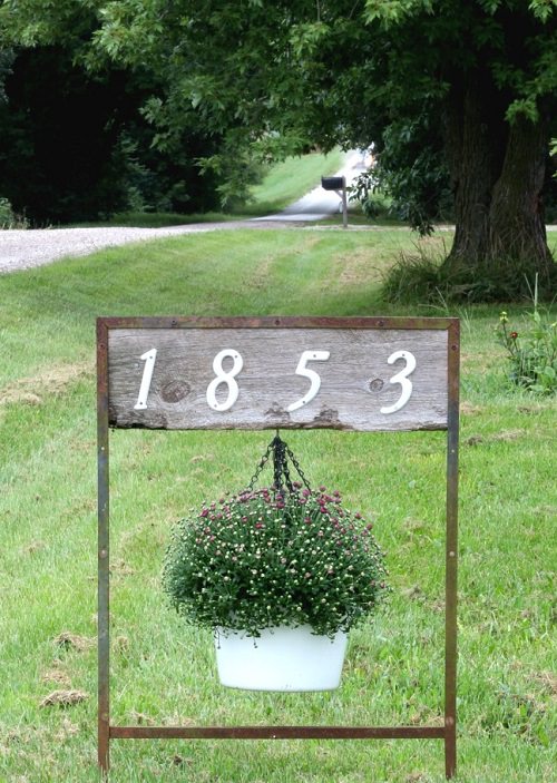 DIY Salvaged House Numbers Sign