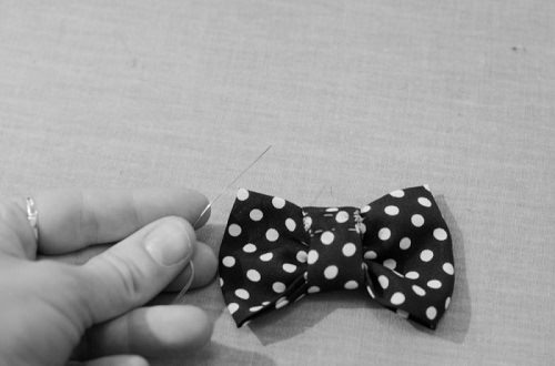 Dotted Fabric Pooch Bow Tie