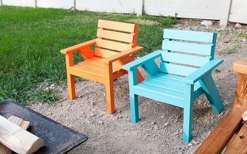 Kids Slatted Outdoor Chairs