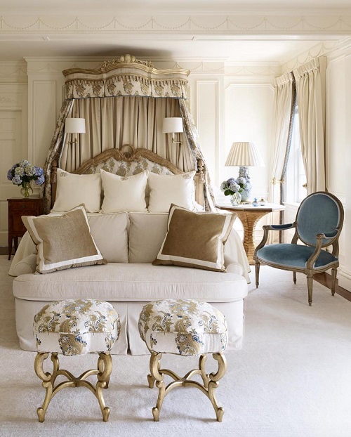 Classy Traditional Bedroom with Layers of Gold and White