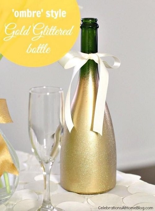 DIY Glitter Champagne Bottle 4