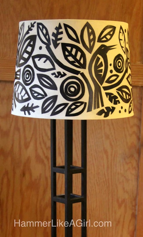 Whimsical Mod Podge Paper Lamp Shade