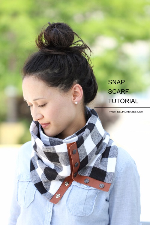 DIY Crafts Leather  Snap Scarf 