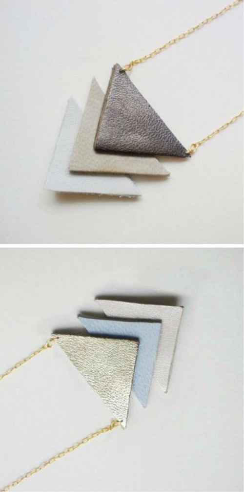 DIY Leather Crafts Geometric Necklace