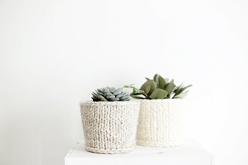 Knitted Plant Pot Cover