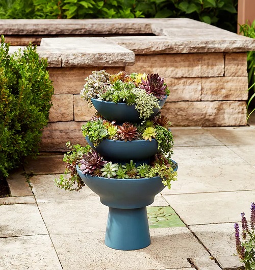 DIY Succulent Tower Planter Idea