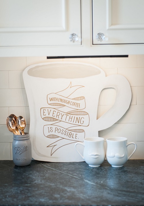 DIY Coffee Cup Shaped Sign