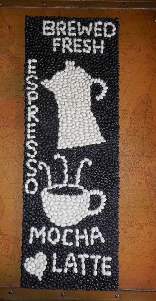 White and Black Beans Coffee Sign