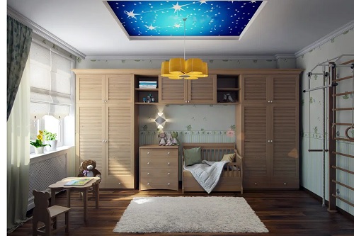 Big Toddler Bedroom with Starry Ceiling