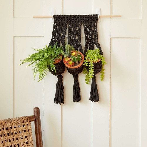 Crochet Hanging Plant Trio