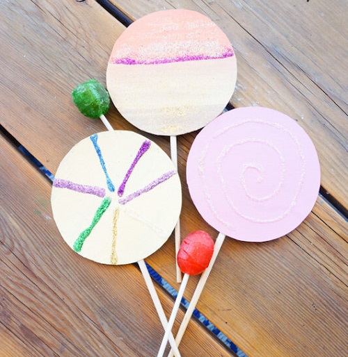 Cardboard and Chopstick Lollipops