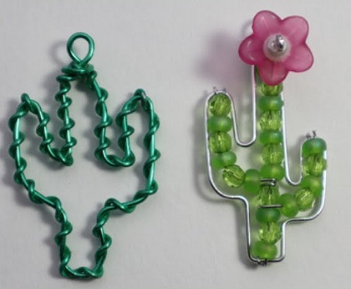 Wire Cactus Ear rings
