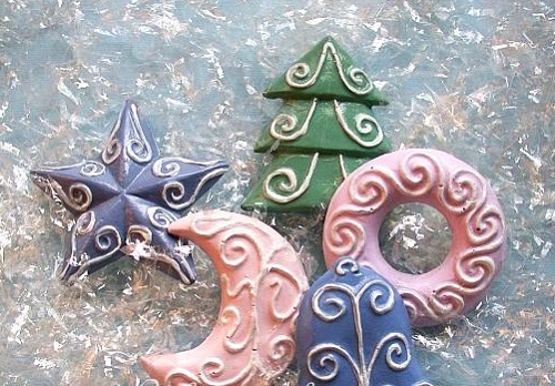 Pastel Colored Plaster of Paris Ornaments