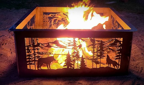 Burning Forest Metal Fire Pit