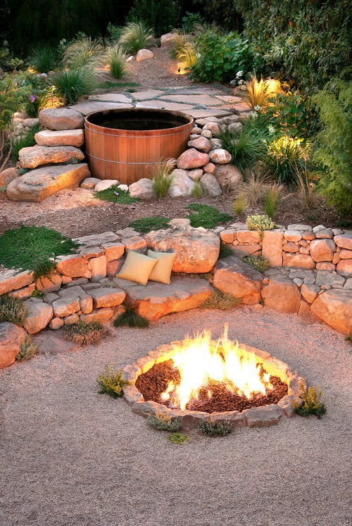 Hot Tub with Fire Pit
