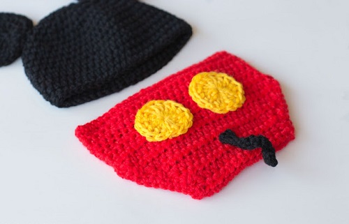 Mickey Inspired Hat & Diaper Cover Crochet Pattern