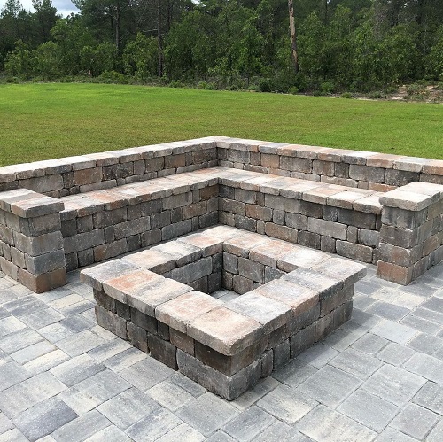 Square FirePit with Seating Area